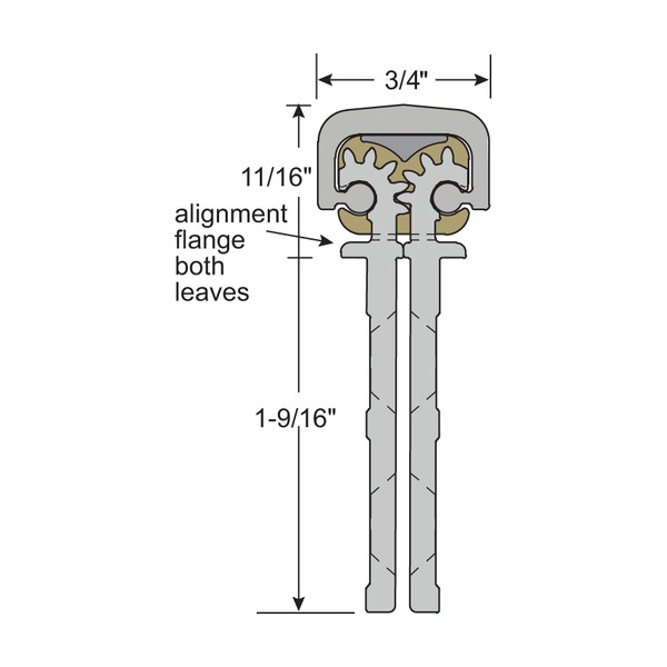 Lead-lined continuous hinge