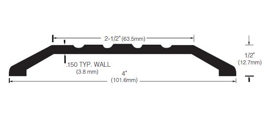 Hager 410SA 4 in Wi x 1/2 in Hi Flat Threshold, Mill Aluminum finish