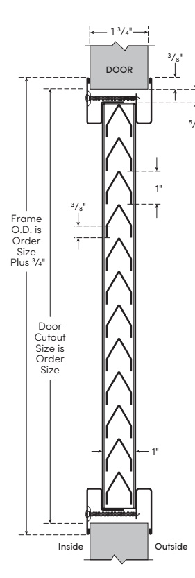 Rockwood LV-IY Steel Door Louver Line Drawing