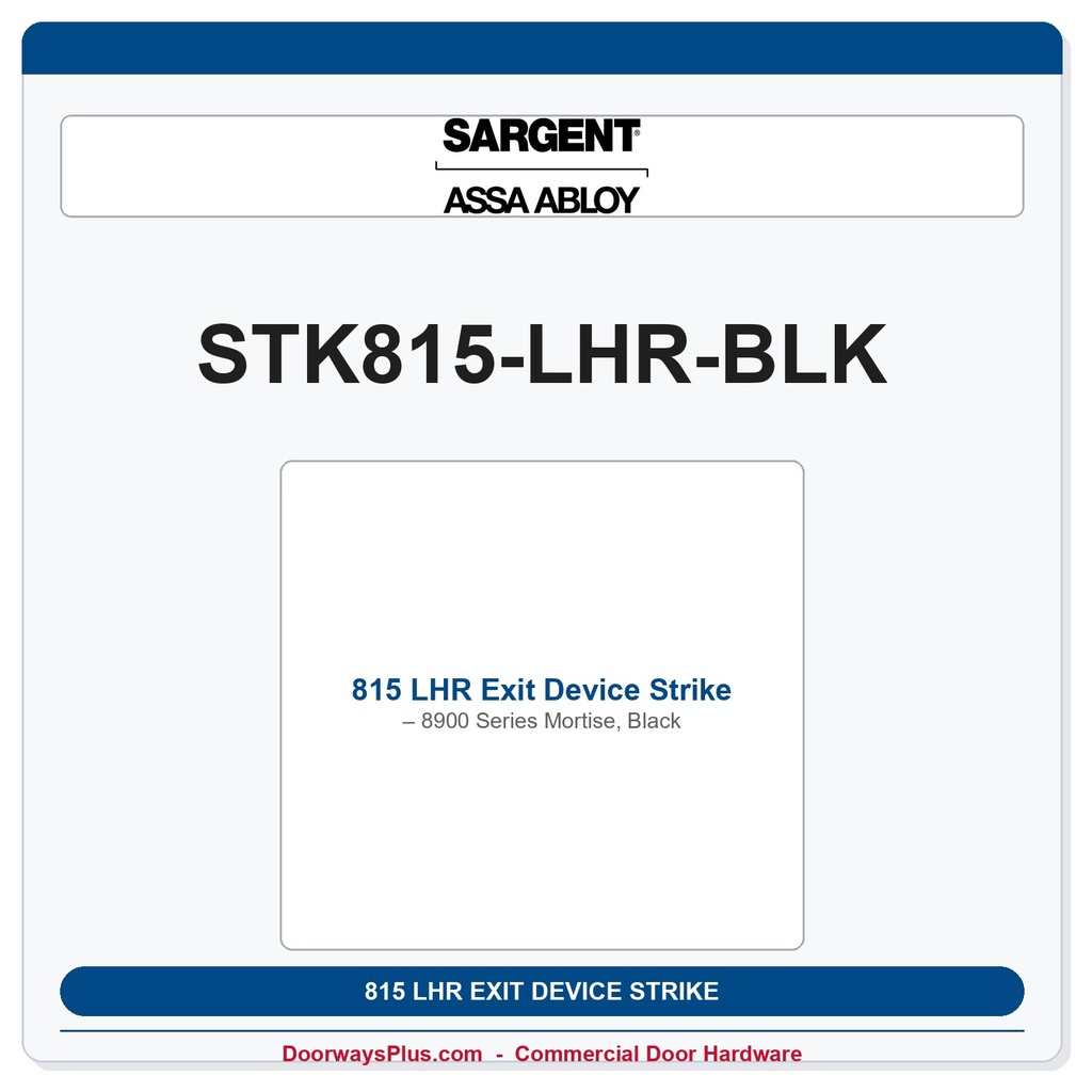 Sargent 815 LHR previous card