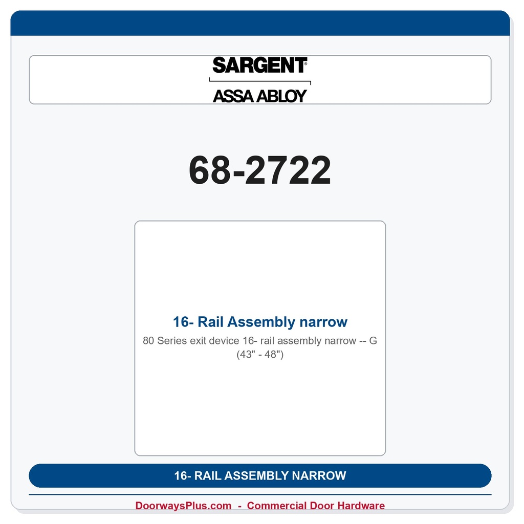 Sargent 68-2722 previous card