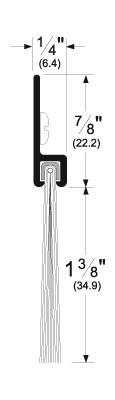 Pemko 18137CNB Sill Sweep with 1-3/8" length Gray Nylon Brush, Aluminum