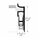 Pemko 412DRL Surface Mounted Automatic Door Bottom, Clear Anodized Aluminum, Sponge EPDM Seal, 3/4" Max Drop