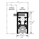 Pemko 4301CRL Surface or Semi-Mortised Automatic Door Bottom, Sponge Neoprene EPDM Seal, 3/4" Max Drop
