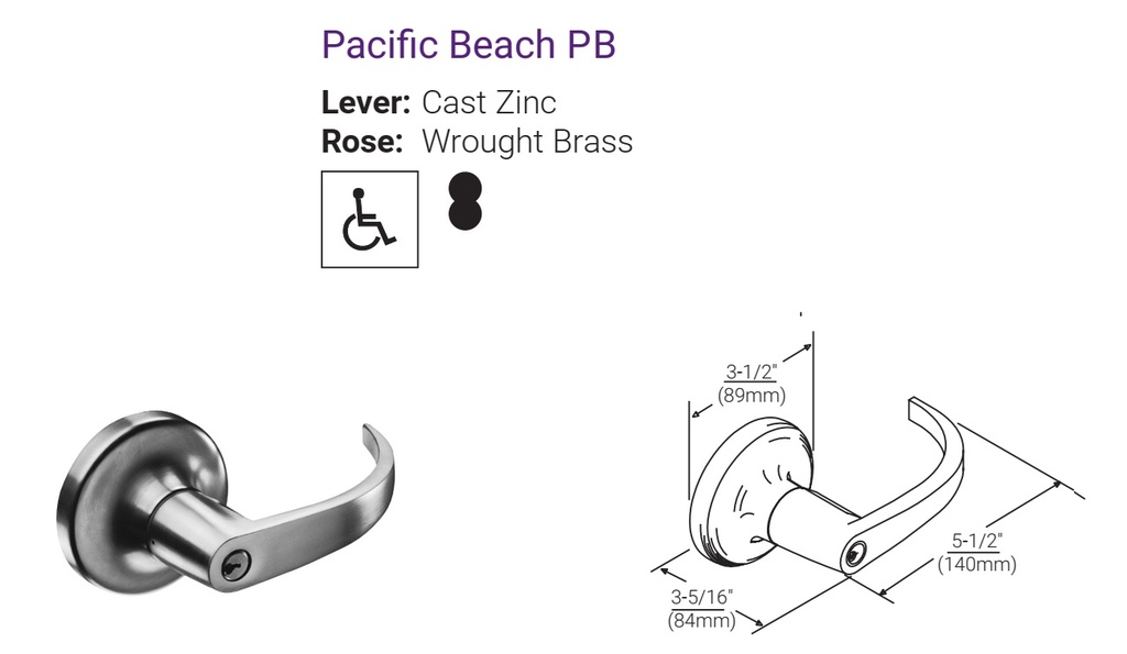 Accentra PB 4701LN Grade 1 Passage Latchset - Yale