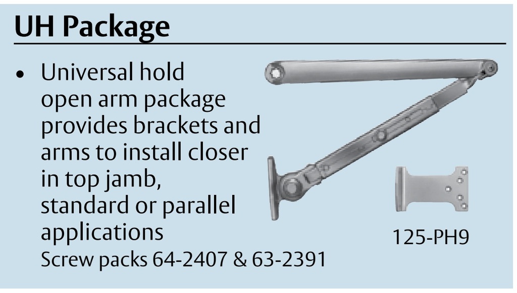 Sargent 1431 UH Door Closer with Universal Friction Hold Open Arm 
