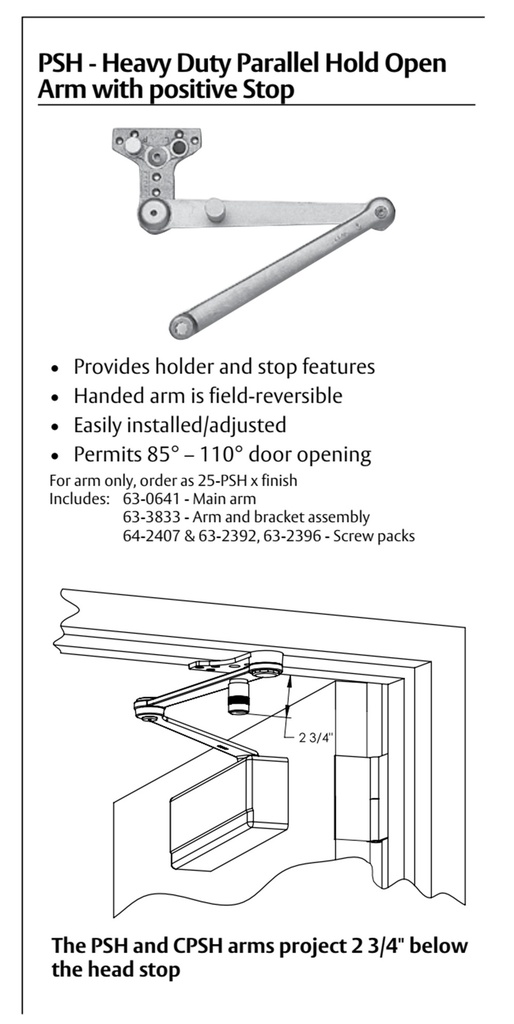 Sargent 351 PSH Door Closer with Positive Stop and Hold Arm