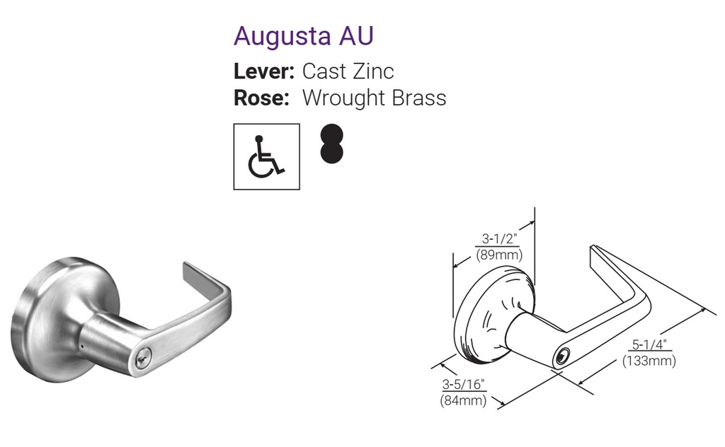 Accentra AU 4707LN Grade 1 Office Entry Lockset - Yale