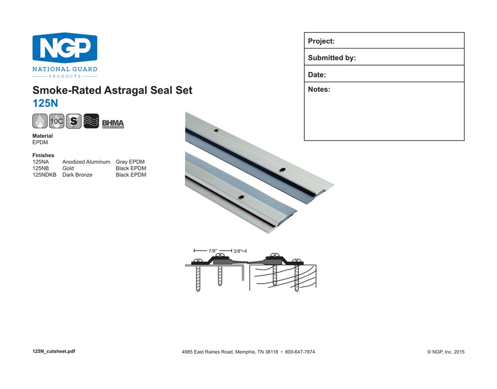 NGP 125NDKB Line Drawing