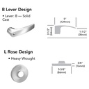 Sargent 7U15 LB Passage Lever Latchset