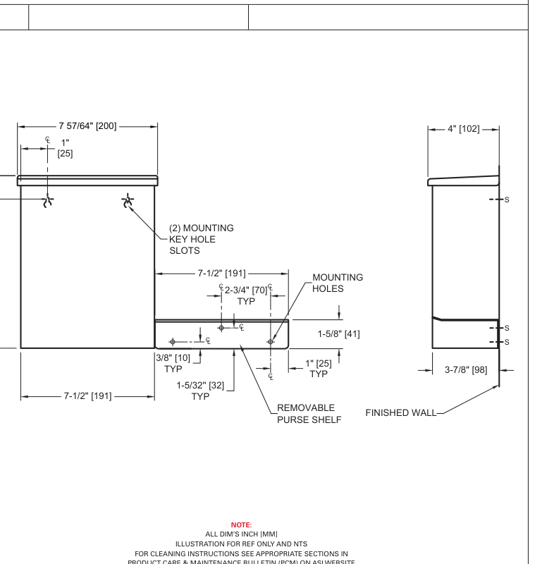 ASI 10-0852-SH Line Drawing