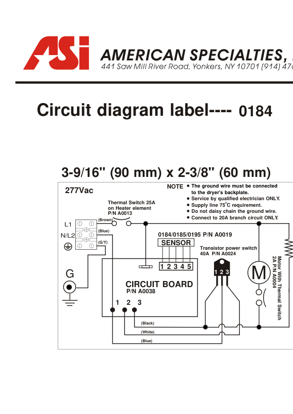 ASI 10-0184 Line Drawing