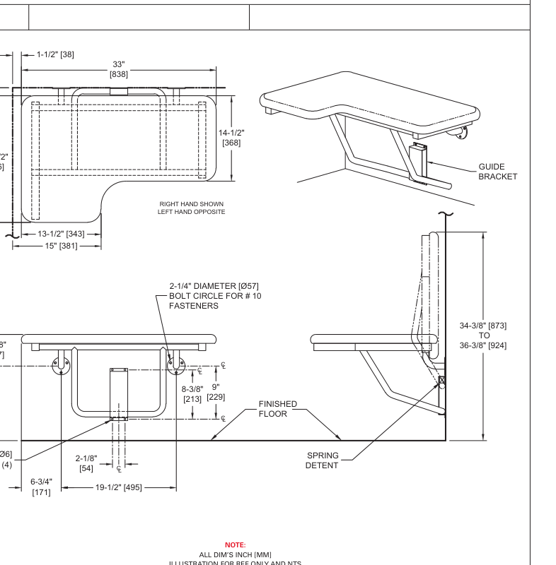 ASI 10-8205-L Line Drawing