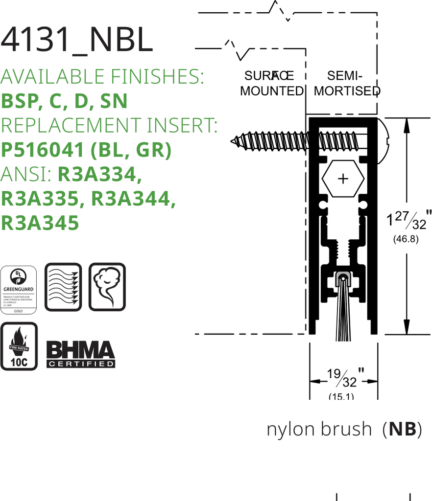 Pemko 4131CPKL Line Drawing