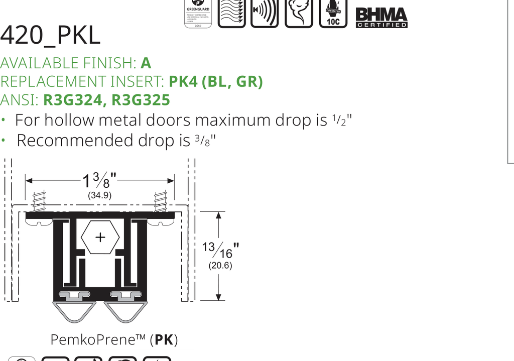Pemko 420APKL Line Drawing