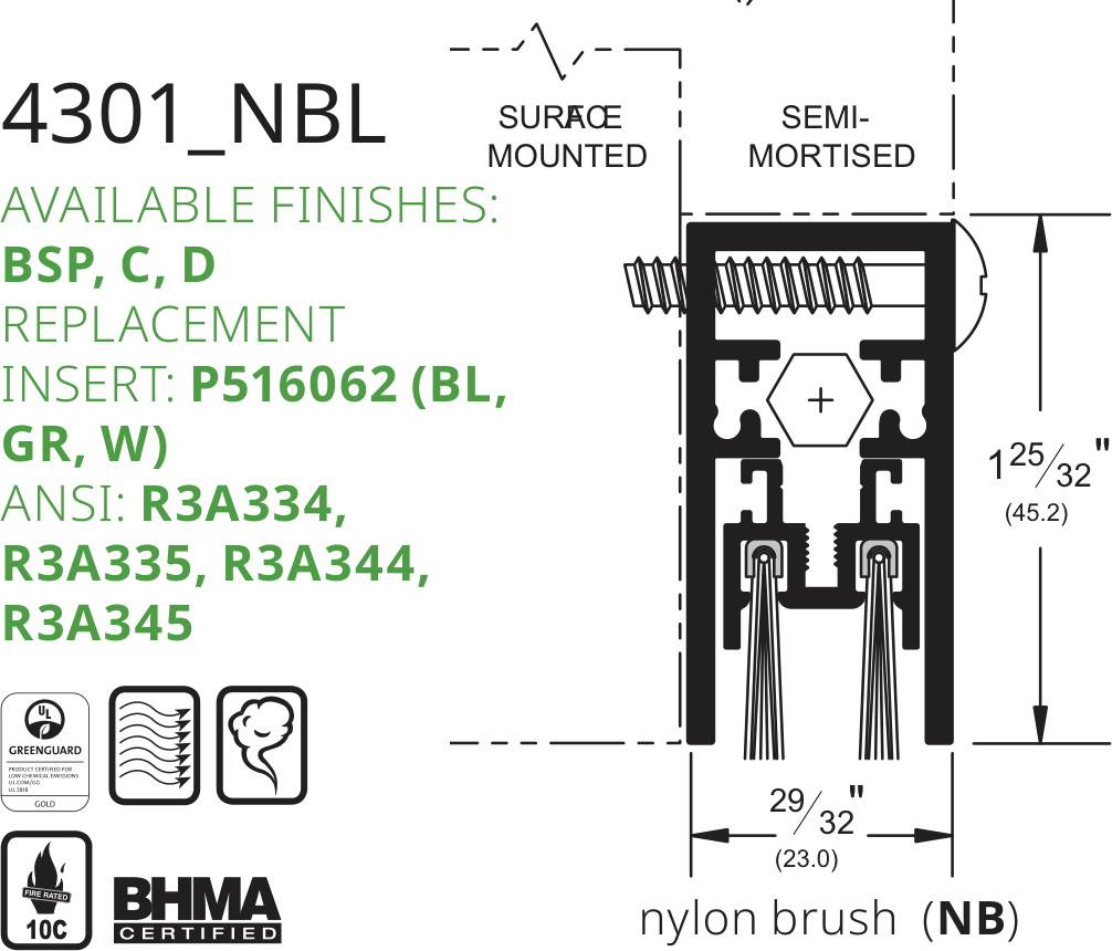 Pemko 4301CRL Line Drawing