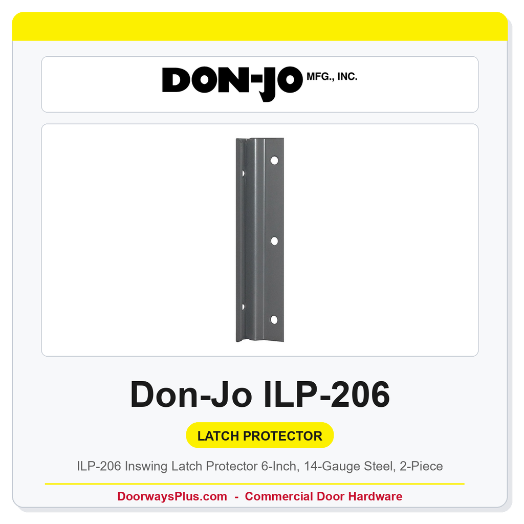 Don-Jo ILP-206 Inswing Latch Protector – 6-Inch, 14-Gauge Steel, 2-Piece