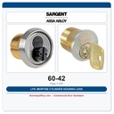 Sargent 60-42 LFIC Mortise Cylinder Housing Less Core 1-1/4"