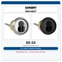 Sargent 60-34 LFIC Rim Cylinder Housing | Large Format IC Prep, Less Core