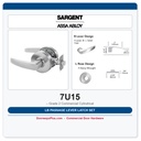 Sargent 7U15 LB Passage Lever Latch Set – Grade 2 Commercial Cylindrical