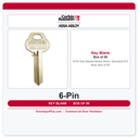 Corbin Russwin 6-Pin Key Blanks – Nickel Silver, Standard #10 Bow, Box of 50