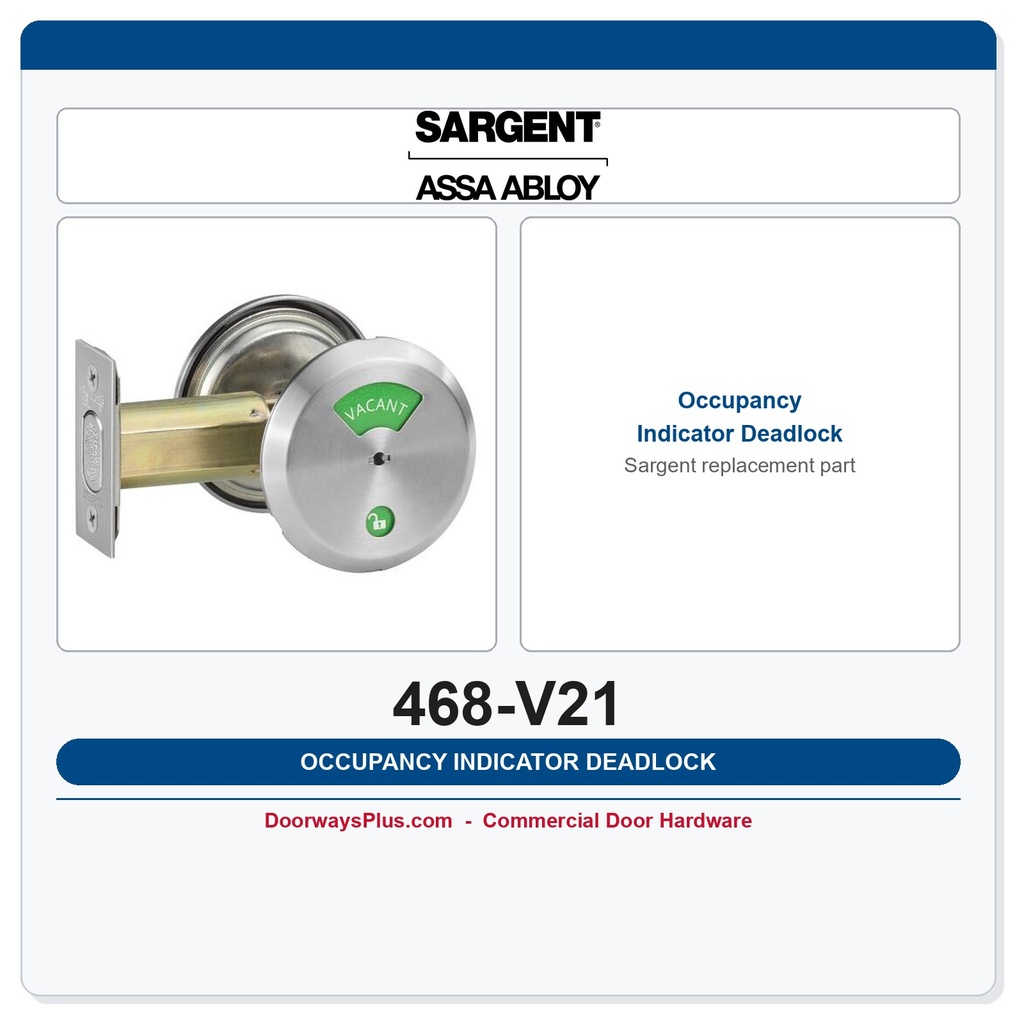 Sargent 468-V21 Occupancy Indicator Deadlock | Commercial Deadbolt