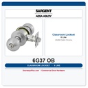 Sargent 6G37 OB Classroom Knob Lockset | F84 Function | US26D Satin Chrome