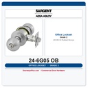 Sargent 24-6G05 OB Office Knob Lockset – Grade 2 6 Line Cylindrical Lock Oil Rubbed Bronze