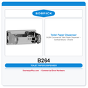 Bobrick B-264 Commercial Toilet Paper Dispenser – Surface Mount, Chrome