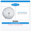 Bobrick B-2890 10" Jumbo Roll Toilet Paper Dispenser – Stainless Steel, ADA