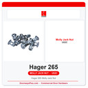 Hager 265 Molly Jack Nut | 1/4-20 Thread | US2C Zinc | Pkg of 12 or 100