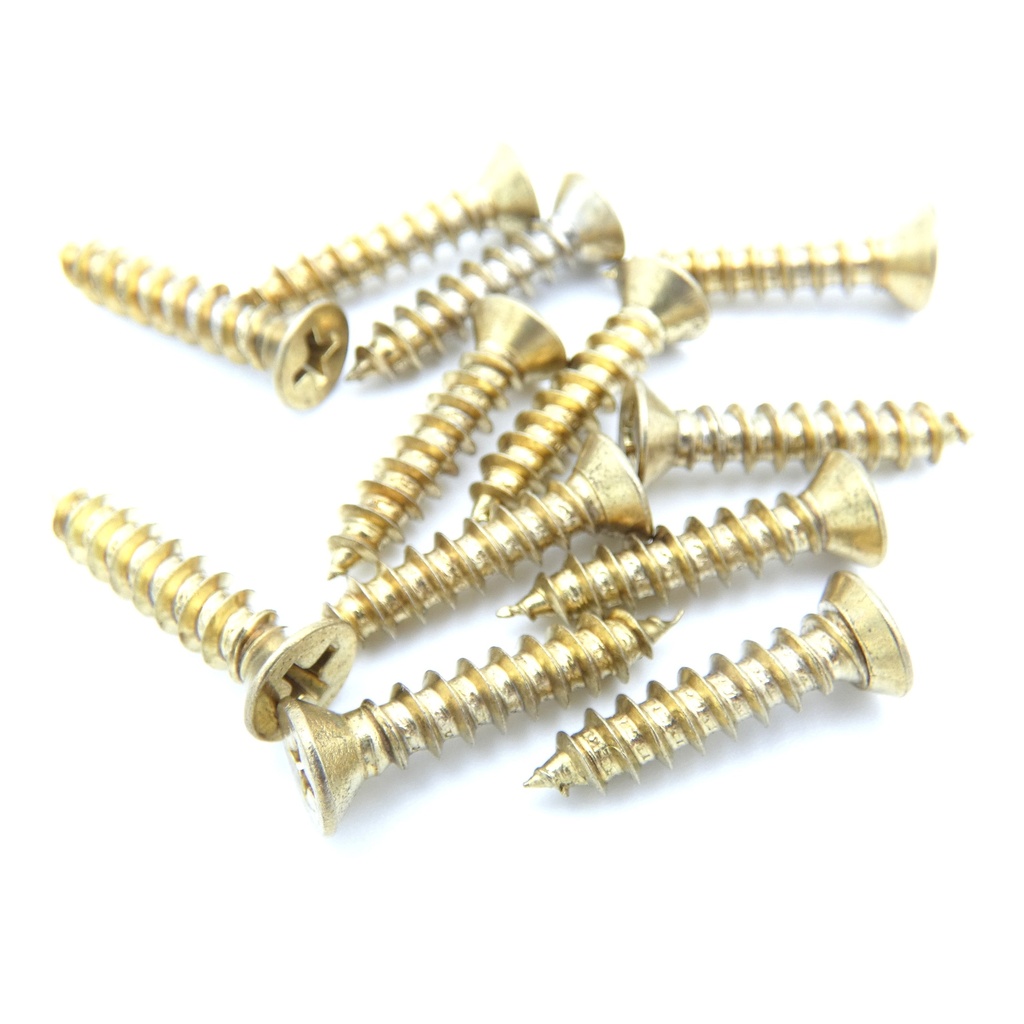 GKL HSP-WSBR Retrofit Wood Hinge Screws, US4 Satin Brass – 12-Pack
