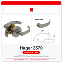 Hager 2570 ARC Grade 2 Classroom Lever Lockset | ANSI F84 | UL Listed