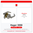 Hager 3550 WTN Grade 2 Office/Entry Lever Lockset – ANSI F82A, ADA, UL Listed