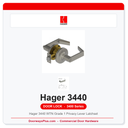 Hager 3440 WTN Grade 1 Privacy Lever Latchset | ANSI F76 ADA