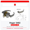 Hager 3482 ARC Grade 1 Institution Lever Lockset | ANSI F87 Asylum Function