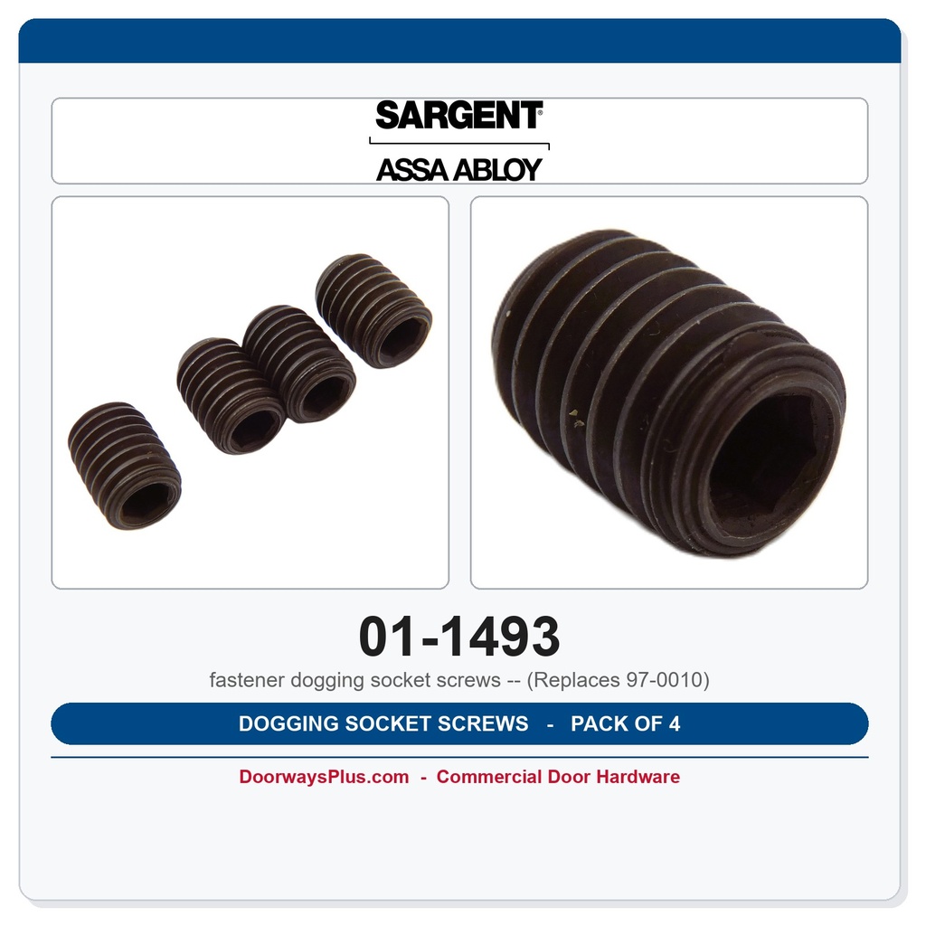 Sargent 01-1493 Dogging Socket Screws Pack of 4 (Replaces 97-0010)