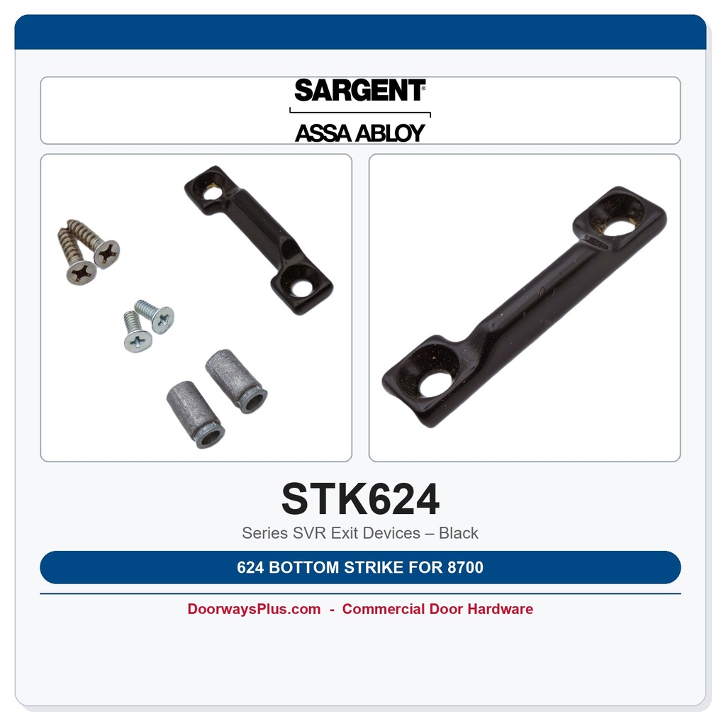 Sargent 624 Bottom Strike for 8700 Series SVR Exit Devices – Black