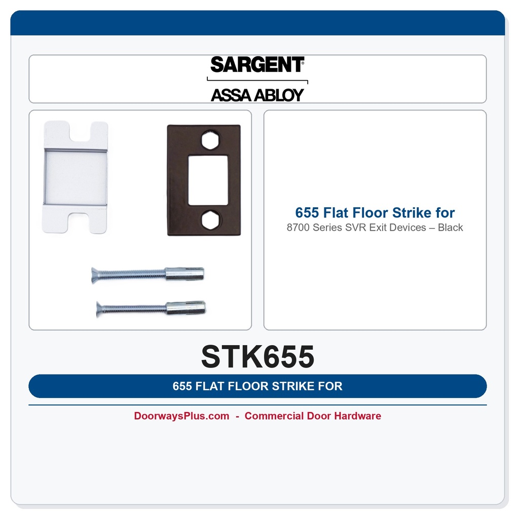 Sargent 655 Flat Floor Strike for 8700 Series SVR Exit Devices – Black