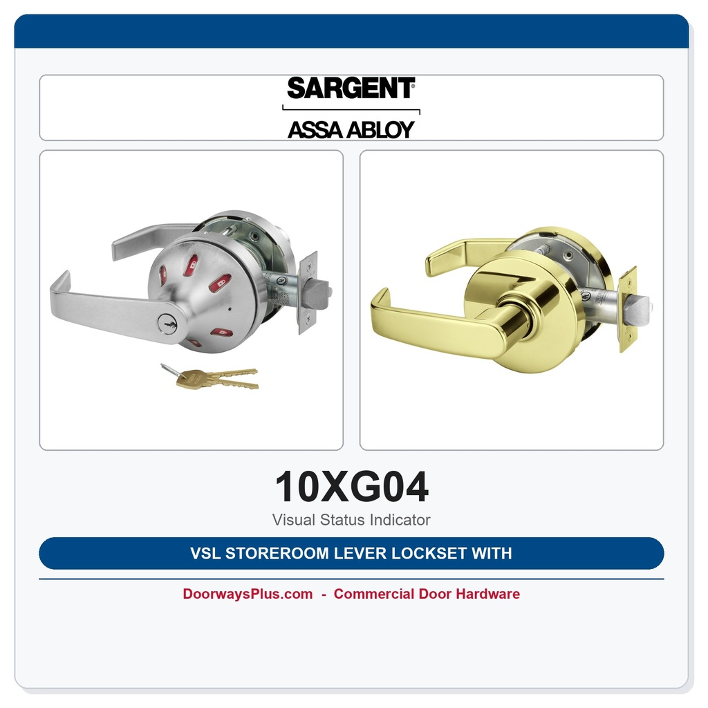 Sargent 10XG04 VSL Storeroom Lever Lockset with Visual Status Indicator