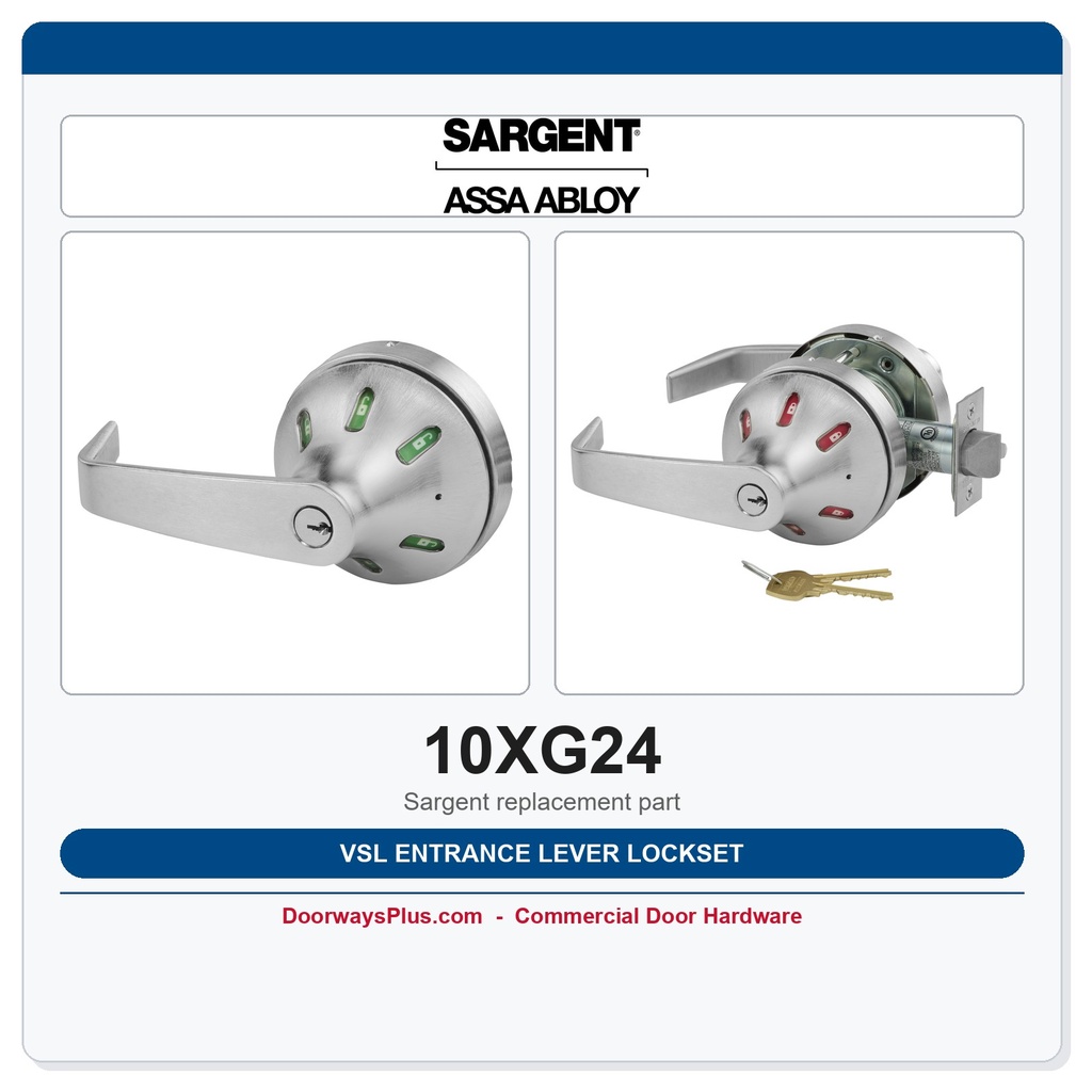 Sargent 10XG24 VSL Entrance Lever Lockset | Visual Occupancy Status
