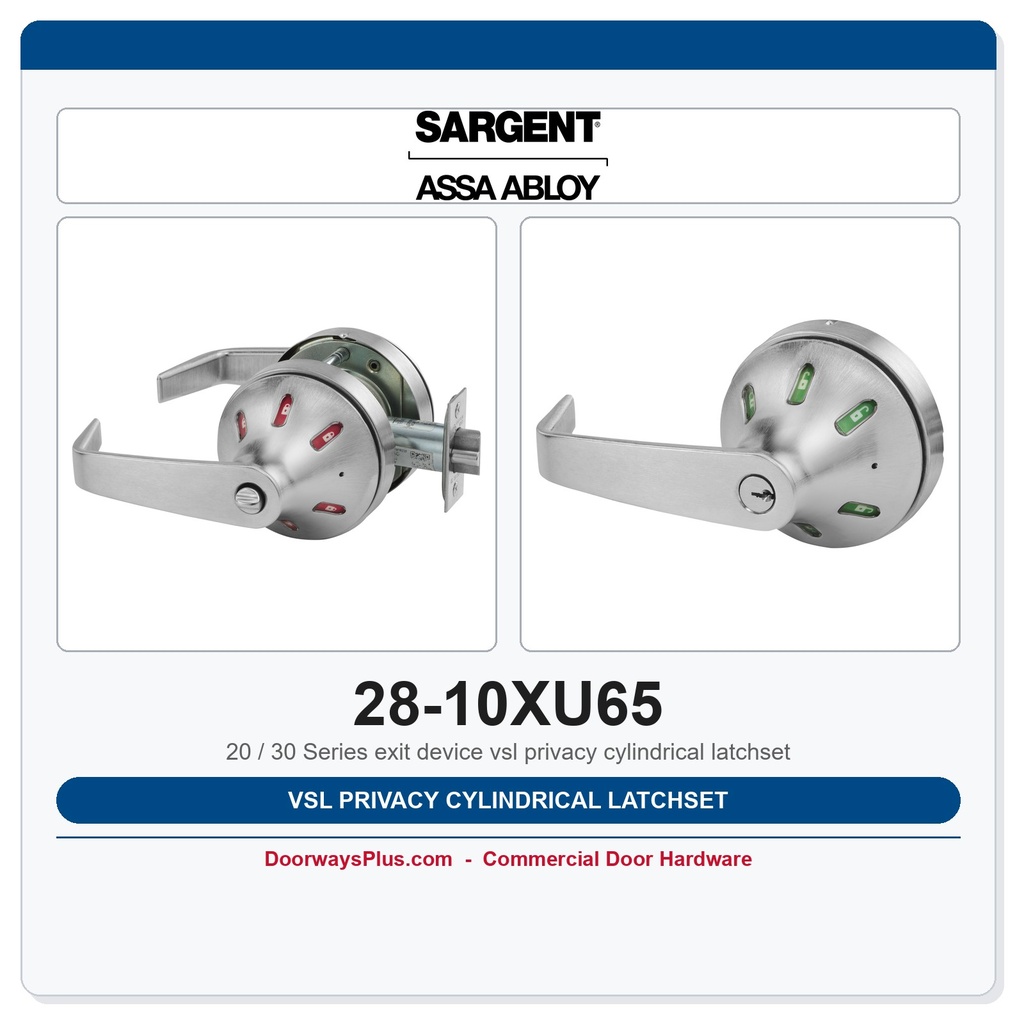 Sargent 28-10XU65 VSL Privacy Cylindrical Latchset | 10 Line Commercial