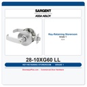 Sargent 28-10XG60 LL Key-Retaining Storeroom Lockset — 10X Line ADA Grade 1