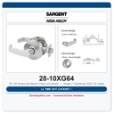Sargent 28-10XG64 LL Time Out Lockset – Grade 1 Cylindrical, ADA, UL Listed