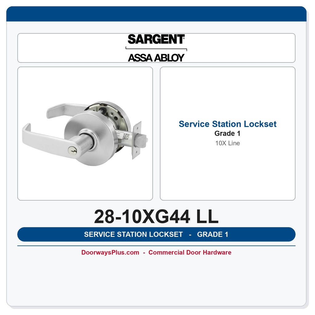 Sargent 28-10XG44 LL Service Station Lockset | 10X Line Grade 1 Cylindrical