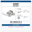Sargent 28-10XG15-3 LL Exit Latchset | Grade 1 ADA Fire Rated