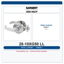 Sargent 28-10XG50 LL Hotel Mortise Lockset | Grade 1 ADA UL Listed Commercial