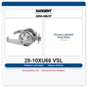 Sargent 28-10XU66 VSL Privacy Latchset — 10 Line Commercial Cylindrical Lock