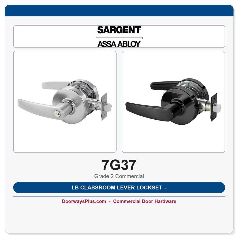 Sargent 7G37 LB Classroom Lever Lockset – Grade 2 Commercial