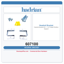 Hadrian 607100 Headrail Bracket Kit — 1-1/4" Metal Partition Support